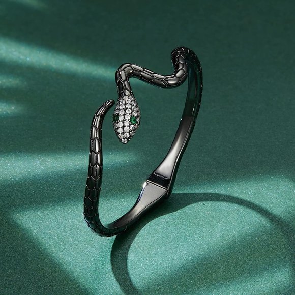 Bracelets Adjustable Snake Bracelet Open Bangle Cuff Bracelet Silver Serpent